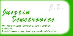 jusztin demetrovics business card